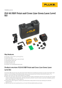 Thumbnail of document Data Sheet - PLS 6G RBP Point and Cross Line Green Laser Level Kit